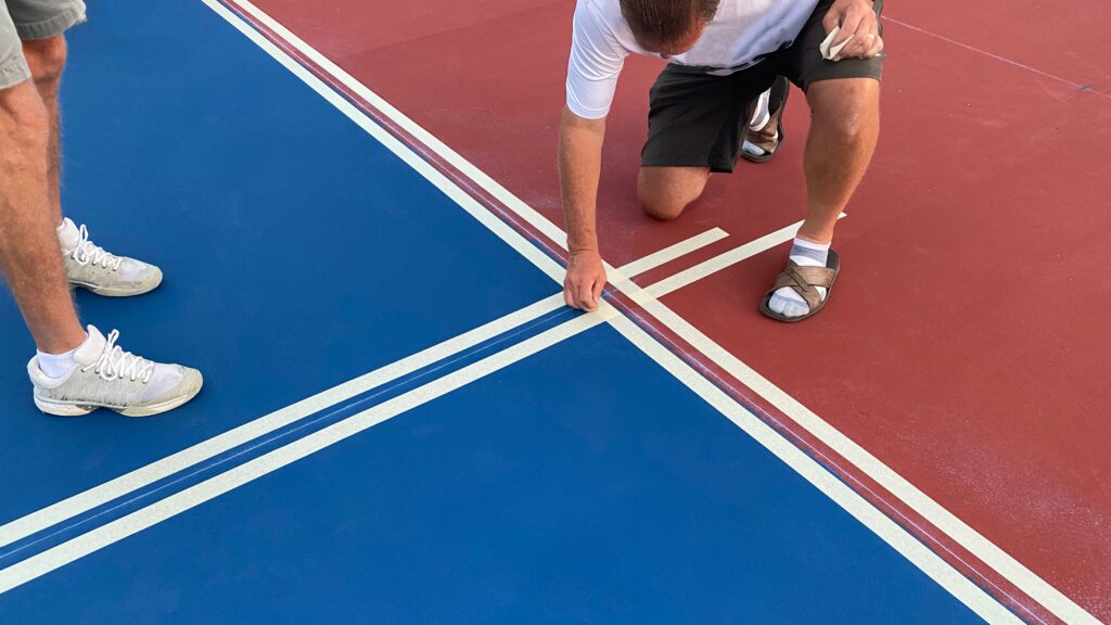 marked pickleball lines